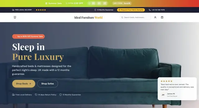 Ideal Furniture World ecommerce project work